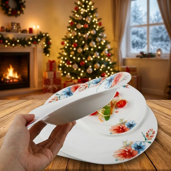Watercolor Floral Opal Glassware Dinner Set factory