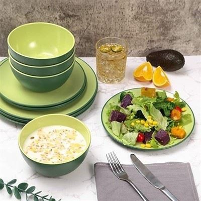 Contemporary Sage-to-Forest Gradient Ceramic Dining Set best