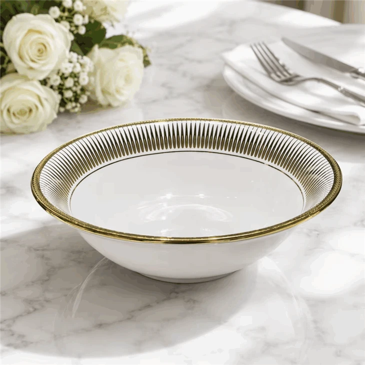 16 Pieces Luxury Gold Rim Electroplated Ceramic Dinner Set factory