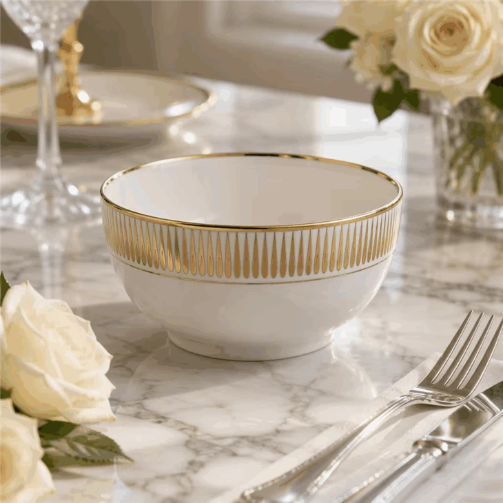 16 Pieces Luxury Gold Rim Electroplated Ceramic Dinner Set price