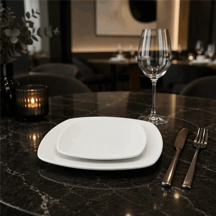 16Pcs Solid White Square Ceramic Dinner Set best