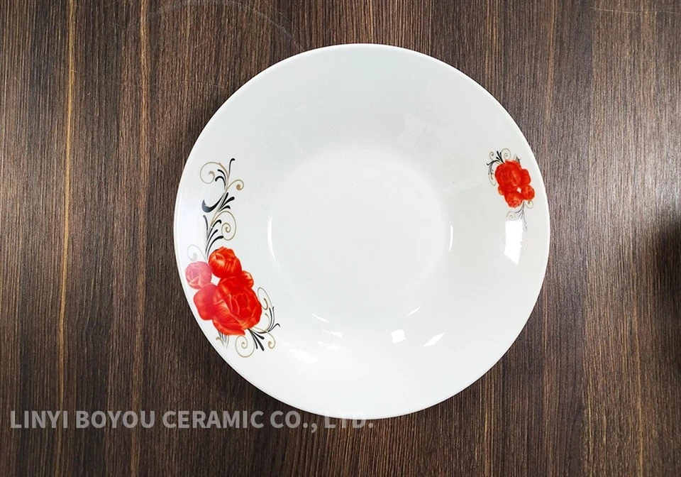 Red Flower Decal Porcelain Plate best