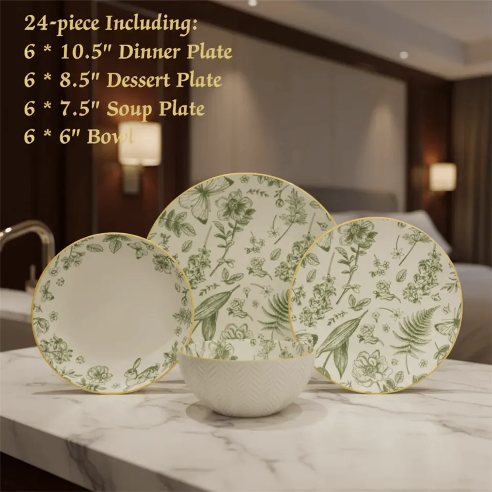 24pcs Outside Embossed Dinnerware Set price