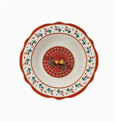 Premium Holiday Santa Holly Berry Porcelain Dinner Plate Soup Bowl Cup Set factory