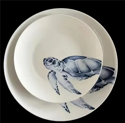 Ocean Grace Watercolor Sea Creature Plate Set high quality