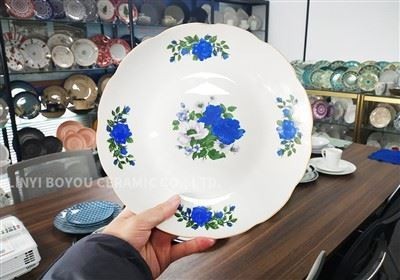 Classic Cobalt Blue Rose Scalloped Ceramic Dinnerware Set price