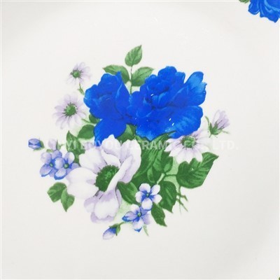 Classic Cobalt Blue Rose Scalloped Ceramic Dinnerware Set suppliers