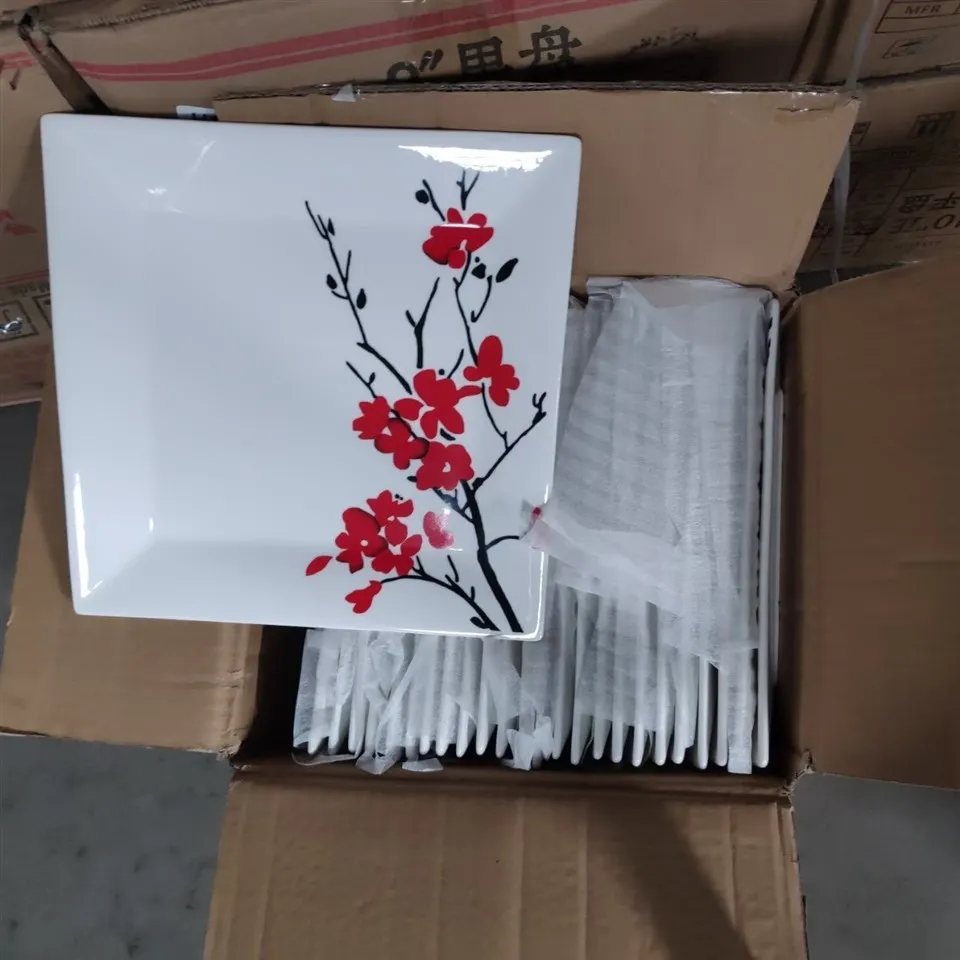Beautiful Plum Blossom Square Plate high quality