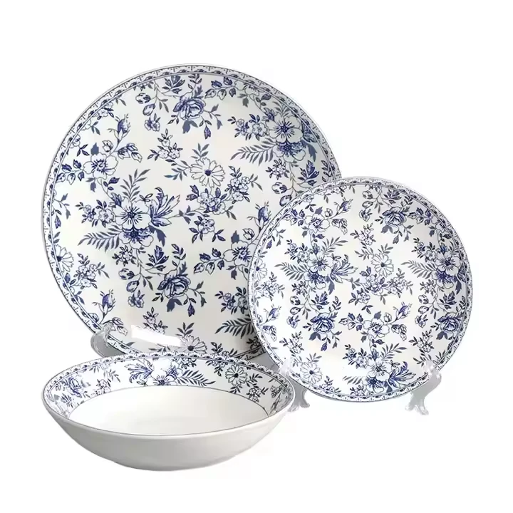Blue Design Ceramics Plates Set Wholesale