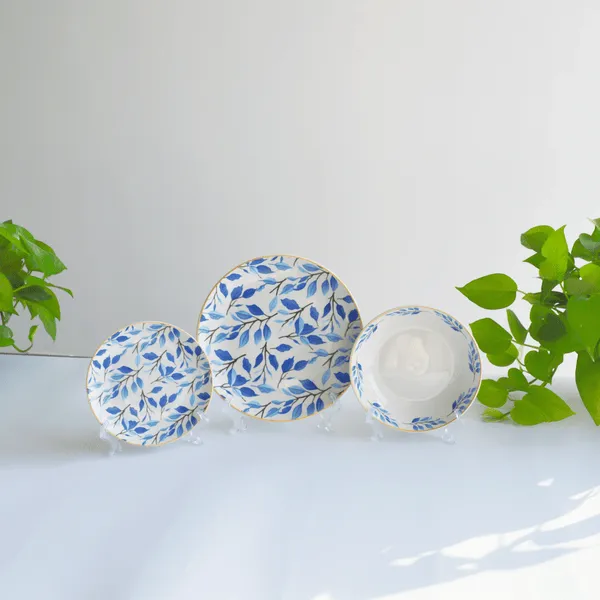 Blue Leaf Branch Ceramic Dinnerware Set price