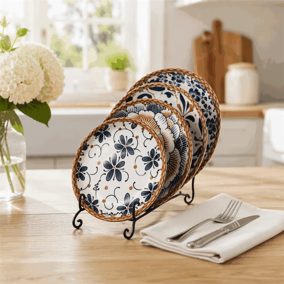 Bohemian Style Ceramic Dinner Plates Set suppliers