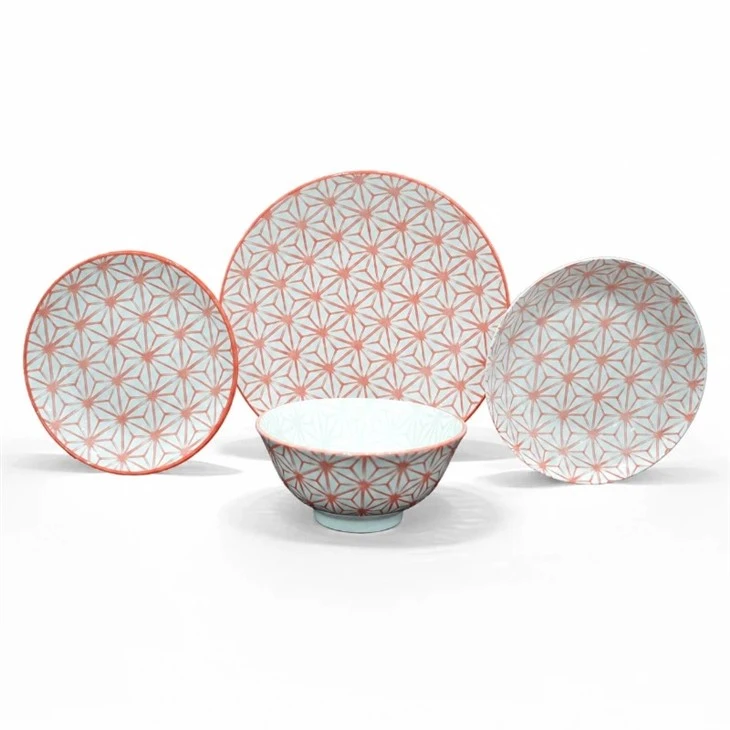 Ceramic Dinnerware Set,porcelain Bowl Plate,japanese Style Tableware,asanoha Print,geometric Printed Ceramic,home Kitchen Table Set suppliers