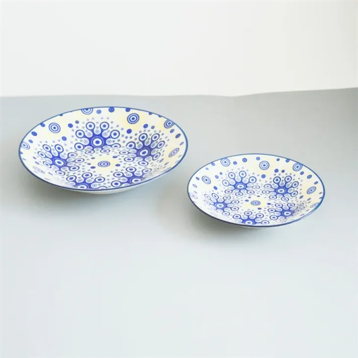 Blue Pad Printing Ceramic Tableware