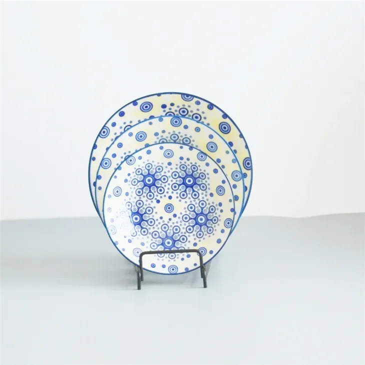 Classic Retro Blue & White Porcelain Plates Set