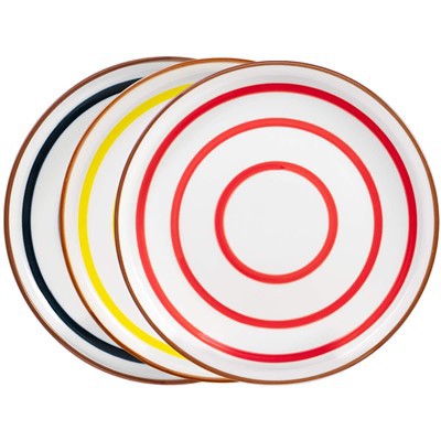 Colorful Striped Ceramic Dinner Plates