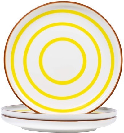 Colorful Striped Ceramic Dinner Plates high quality