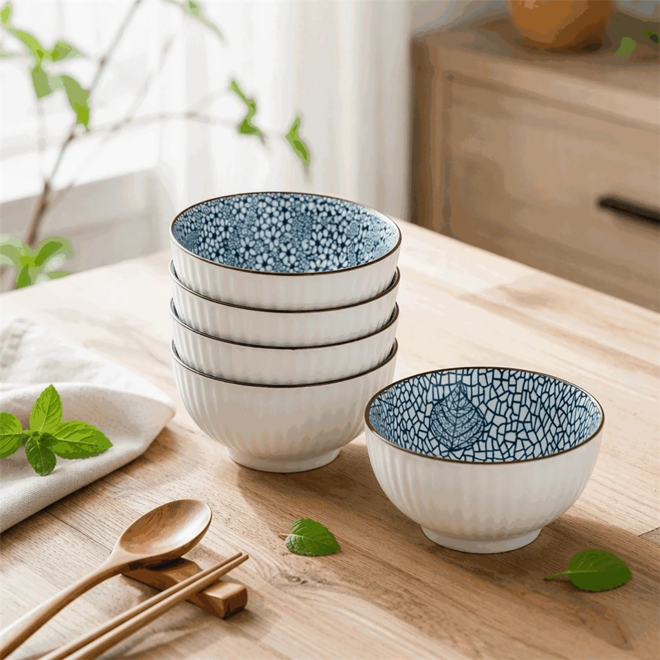 Embossed Ceramic Ramen Bowl Set factory
