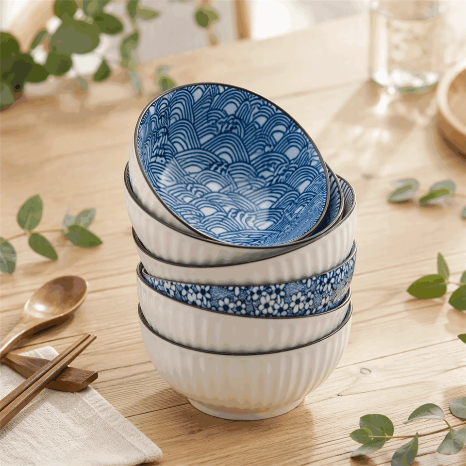 Embossed Ceramic Ramen Bowl Set suppliers