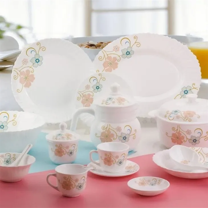 Embossed Opal Glassware Set