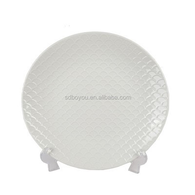 Embossed Scale White Ceramic Dinnerware Set suppliers