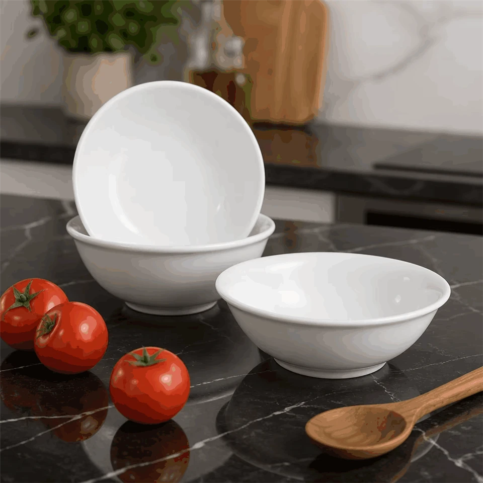 White Porcelain Salad Bowl