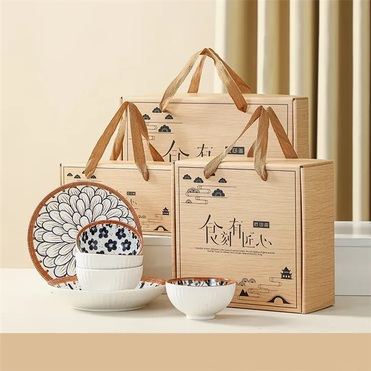 Japanese Indigo Floral Ceramic Rice Bowl Gift Set suppliers