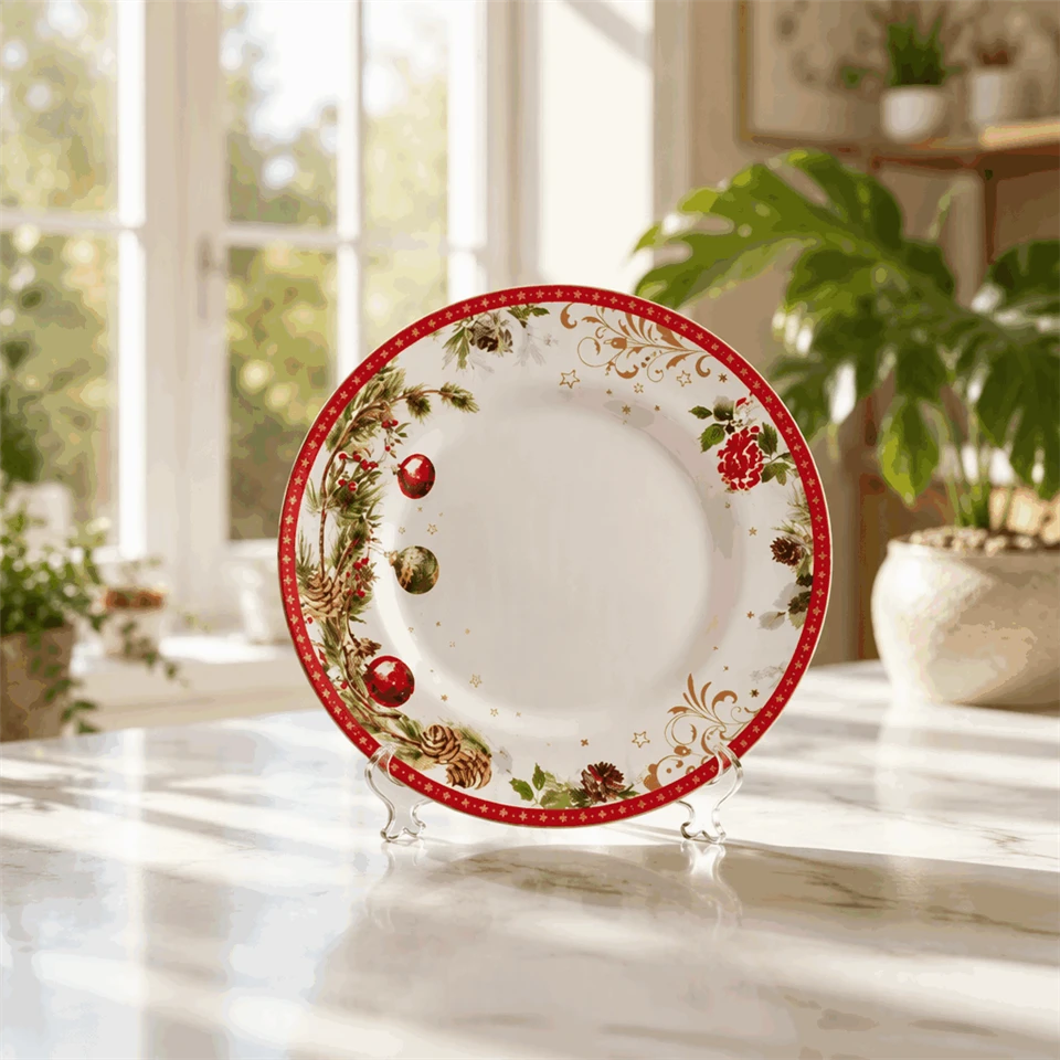 Luxury Christmas Ceramic Dinner Plate suppliers