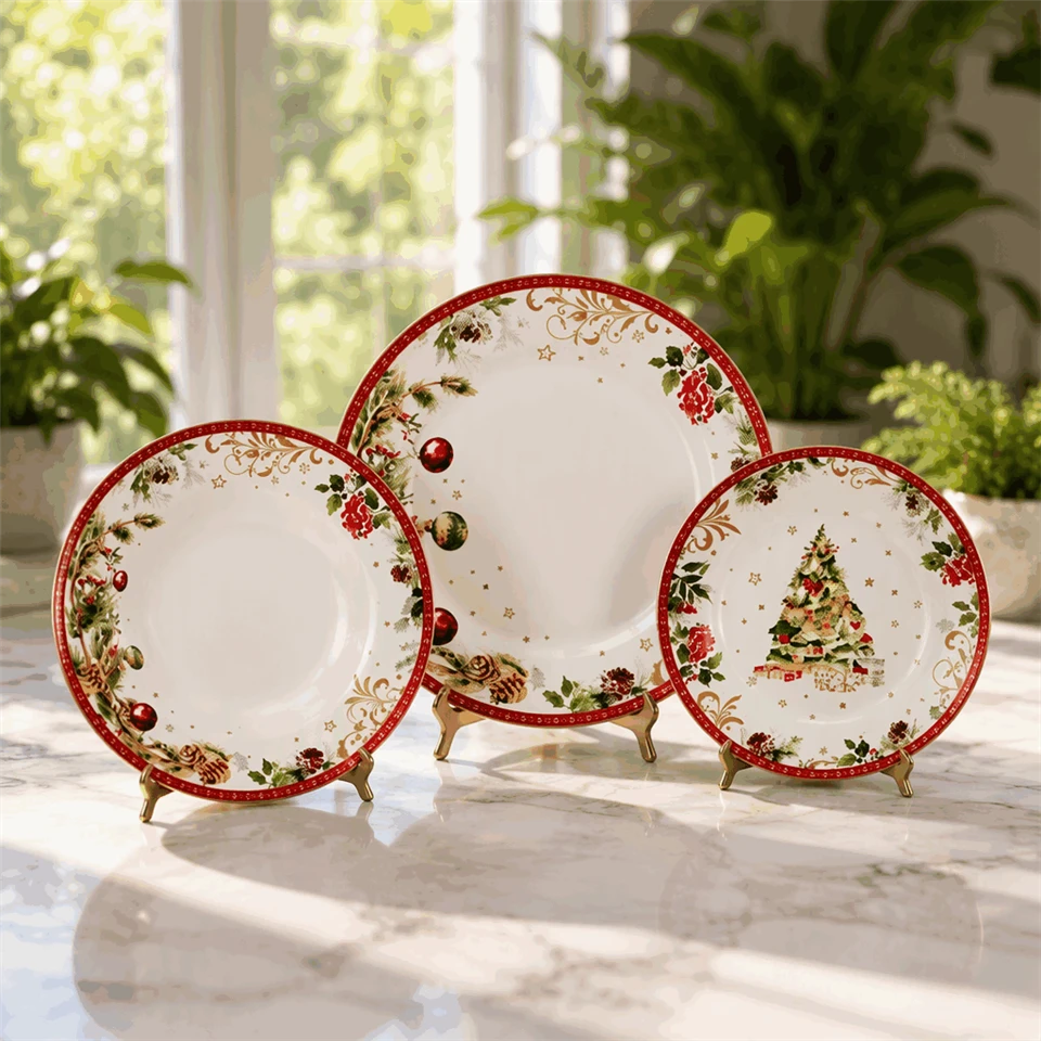 Luxury Christmas Ceramic Dinner Plate