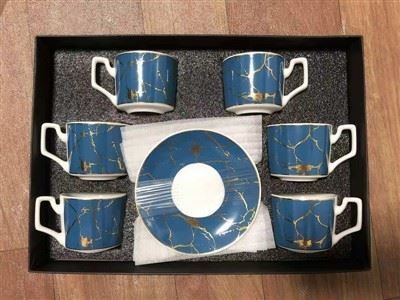 Marble Gold Rim Coffee Cup & Saucer Set best