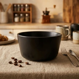 Minimalist Matte Black Colored Glaze Dinner Set high quality