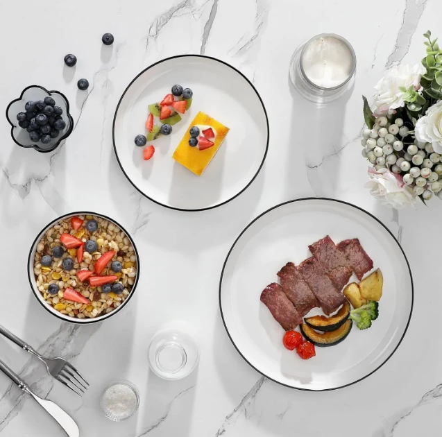 Modern Minimalist Stoneware White Dinner Set price