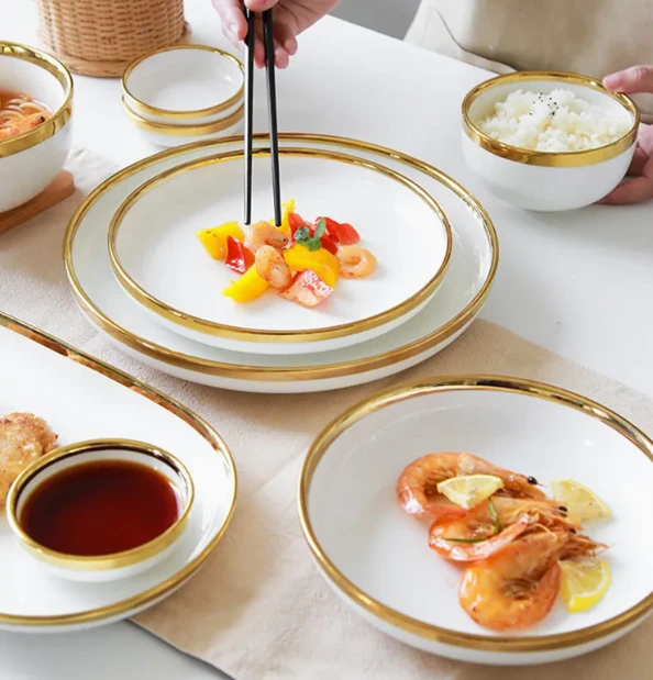 Nordic Gold Rim Best Ceramic Dinner Dishes best