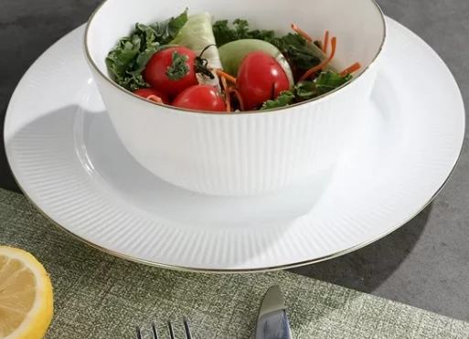 Opal Glass Dinnerware Set With Golden Rim factory