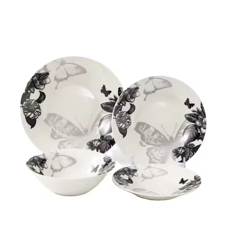 Pad Printing Ceramic Plates Tableware Set