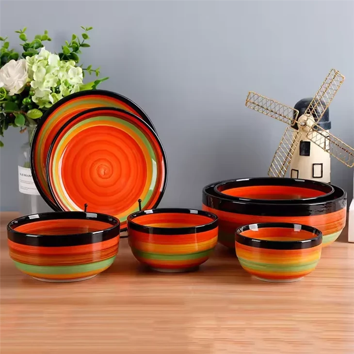 Rainbow Swirl Porcelain Dinnerware Sets high quality