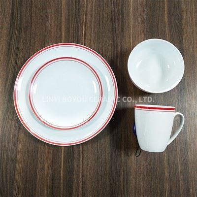Red Line White Ceramic Set factory