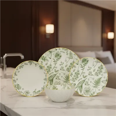 24pcs Outside Embossed Dinnerware Set