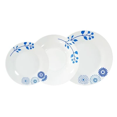 Ceramic Plate With Blue Decal Pattern