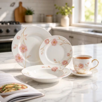 Assorted Floral Pattern Decal Ceramic Dinnerware Set