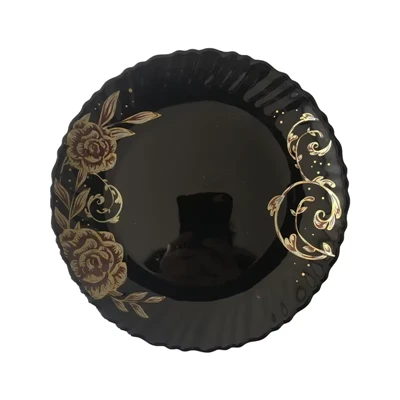 Black Opal Glassware Hot Selling Decal Plates