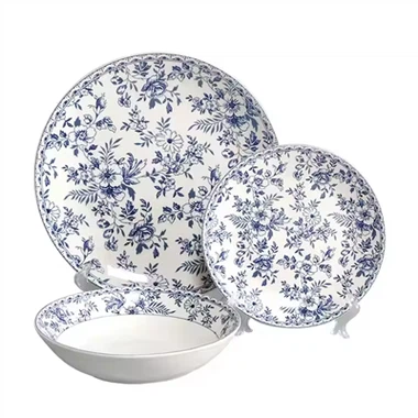 Blue Design Ceramics Plates Set Wholesale