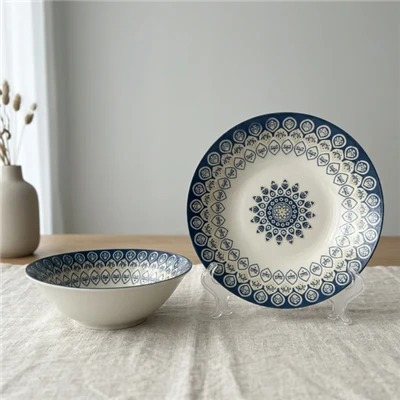 Bohemian Printed Ceramic Dinnerware Set Bohemian Printed Ceramic Dinnerware Set