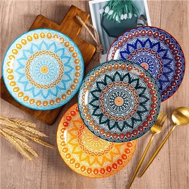 Boho Mandala Ceramic Fruit Plates