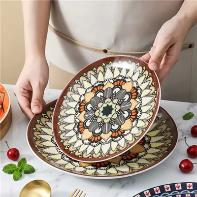 Large-sized Plate With Colorful Pad Printing Design