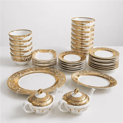 Golden Flower Ceramic Set In Stock