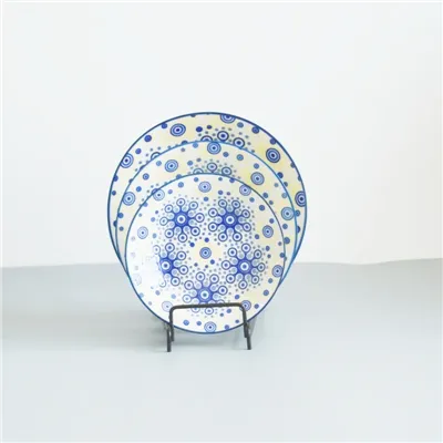 Classic Retro Blue & White Porcelain Plates Set