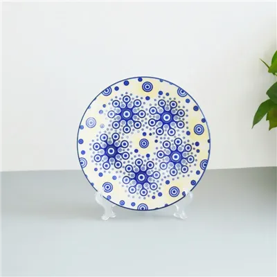 Classic Retro Blue & White Porcelain Plates Set