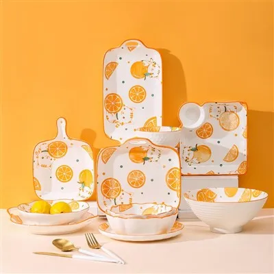 Cute Orange Dinnerware Set