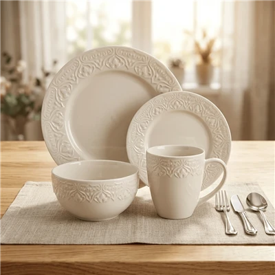 Fine Porcelain Embossed Set Fine Porcelain Embossed Set