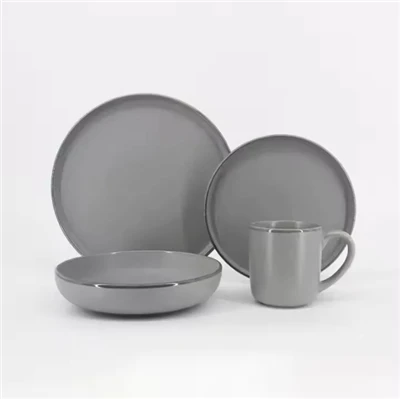 Minimalist Solid Color Stoneware Dinner Set